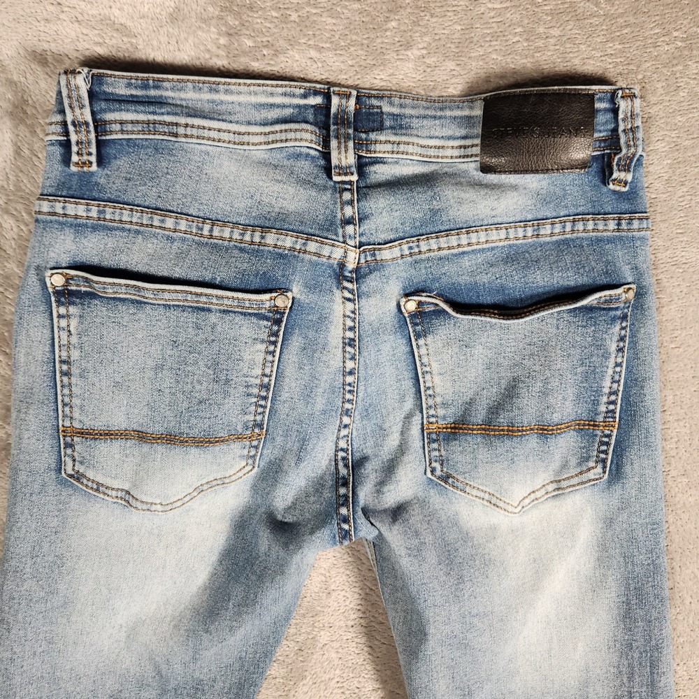 Steve's Jeans Men's 30X30 Blue Slim Light Wash Stretch SU9DJMURST PAINT STAIN - Picture 11 of 12
